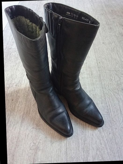 Сапоги кожанные зима