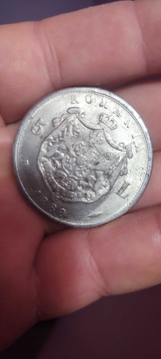 Monedă 5 lei 1880 ORIGINALĂ ARGINT PUR