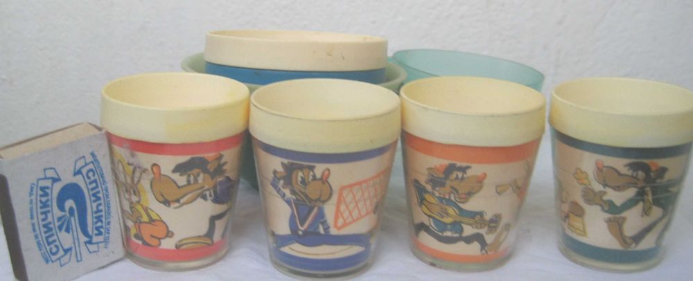 советские маленькие стаканчики "ну погоди"