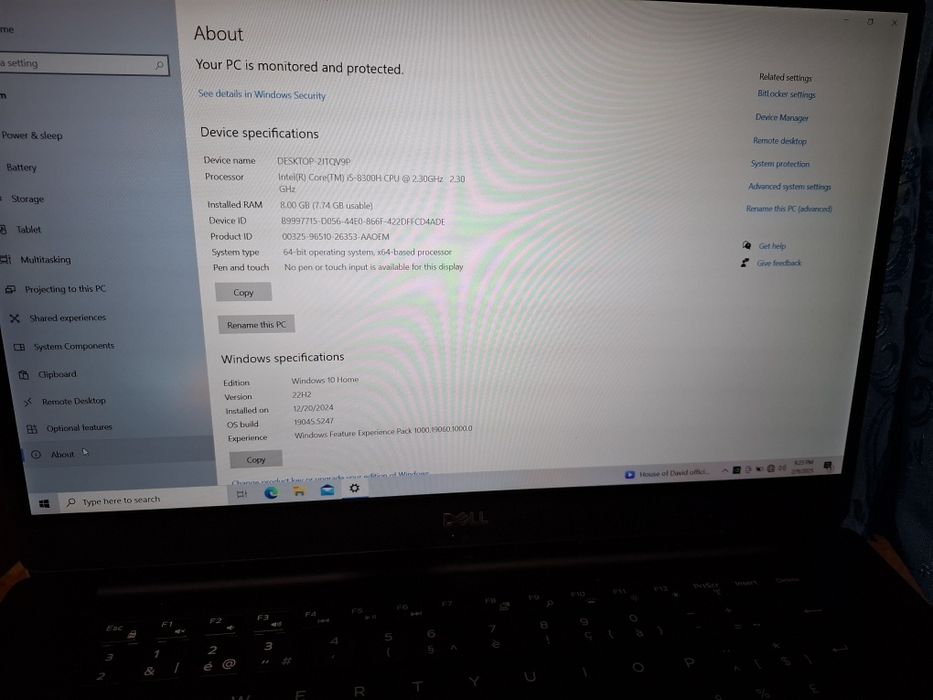 Laotop Dell XPS 9570 I5 H GTX 1050