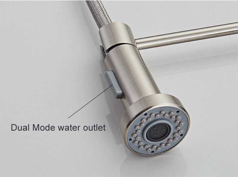 Кухненски смесител подвижен душ, Неръждаема стомана