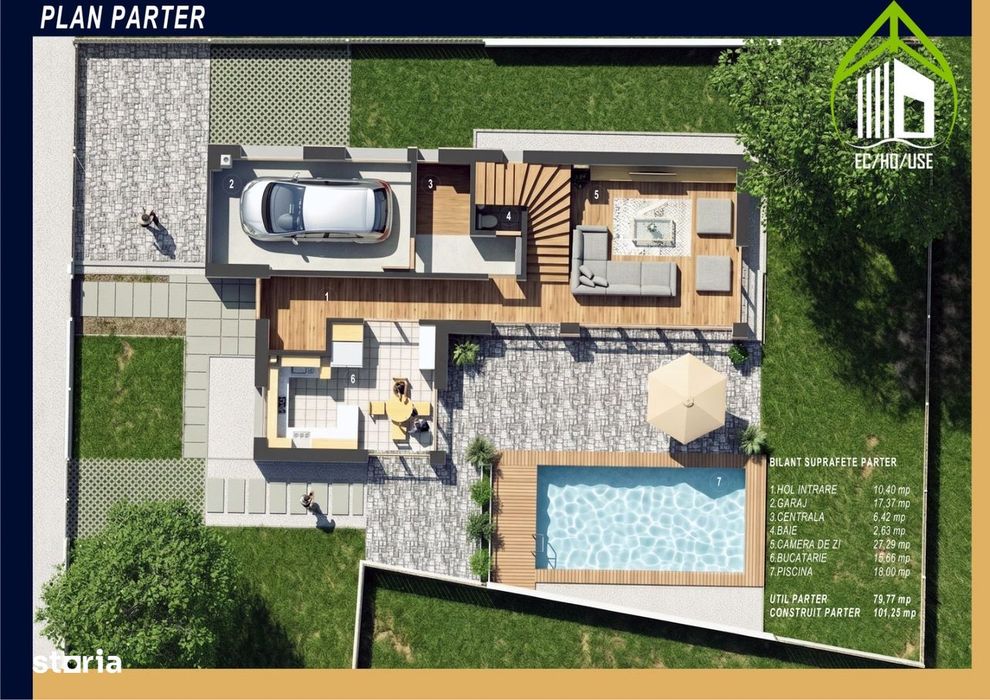 Vila Exclusiva cu Gradina si piscina Individuala ,direct Dezvoltator
