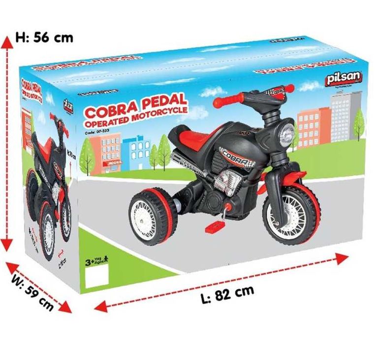 Мотоцикл Cobra с педальным управлением Pilsan-70х92х59 см Доставка ест