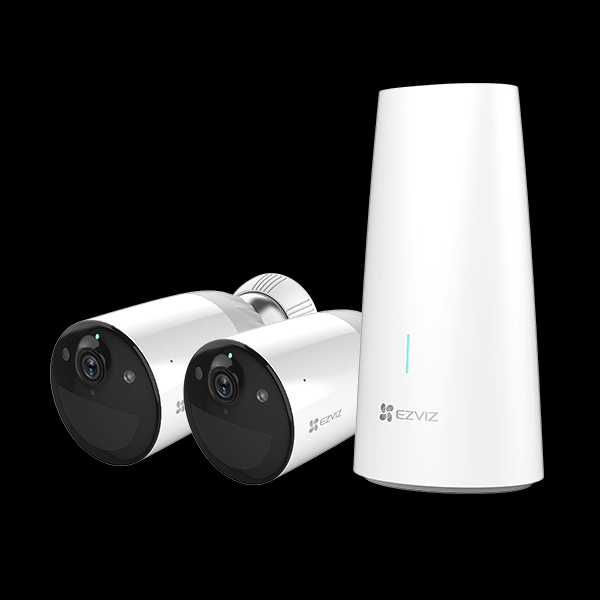 Камера EZVIZ BC1-B2, 100% безжичен комплект от 2 камери + основа, Wi-Fi, външна