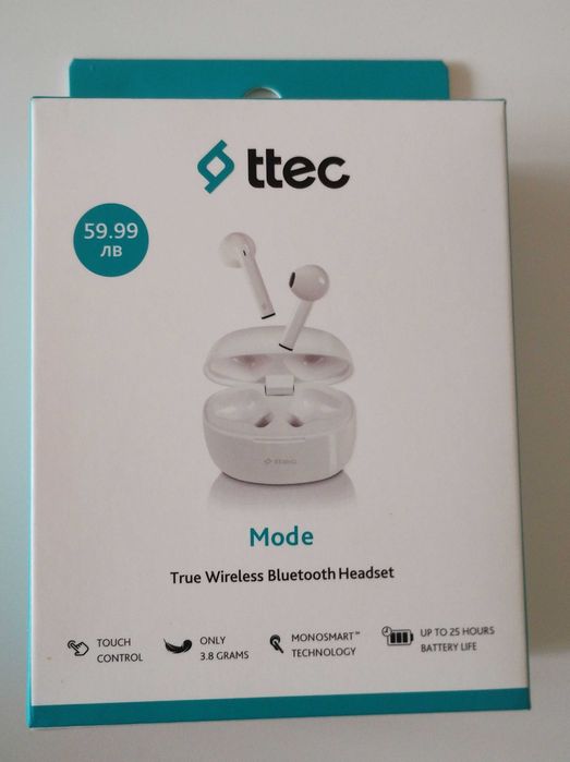 Безжични Bluetooth 5.3 слушалки ttec - нови, неразпечатана кутия