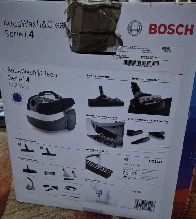 Aspirator cu spălare Bosch Aqua Wash&Clean Serie 4 BWD421POW - că nou , complet