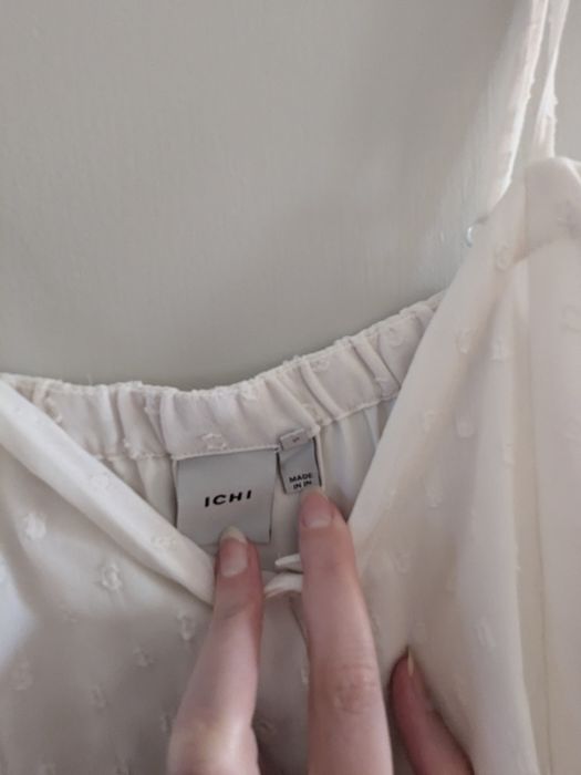 Бяла, ефирна рокля ICHI - нова