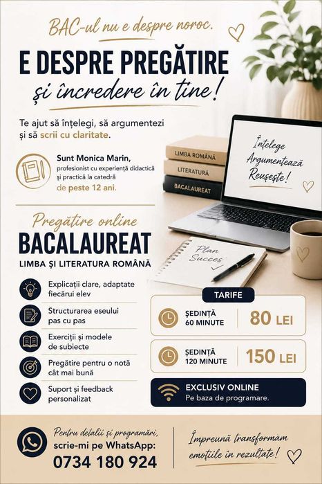 BAC Română fără comentarii învățate pe de rost | Online | Monica Marin