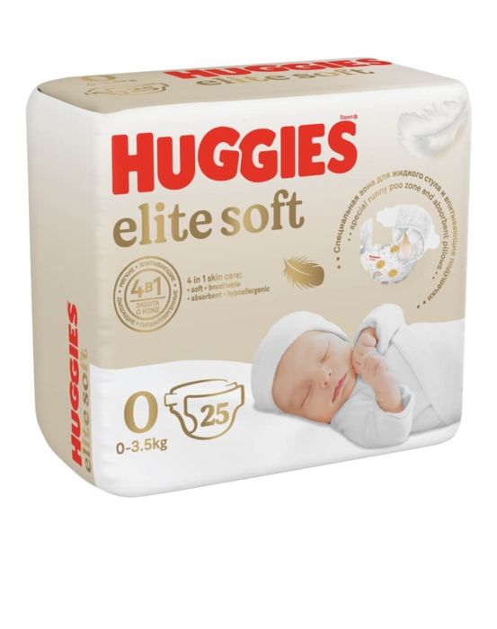 Подгузники Huggies Elite Soft 0 до 3,5 кг 25 шт