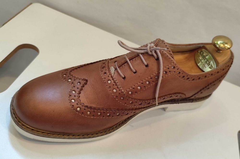 Pantofi smart casual 38 38.5 Knoc England piele naturala moale camel