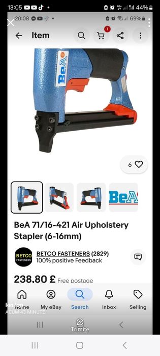 Pistol BEA nou pentru tapițat capse mărimea 71/10