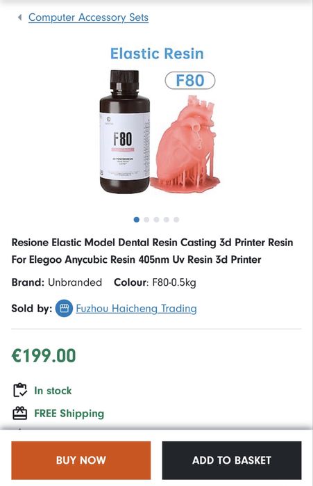 UV смола за 3D принтер 500гр. Resione F80 Elastic Resin розова