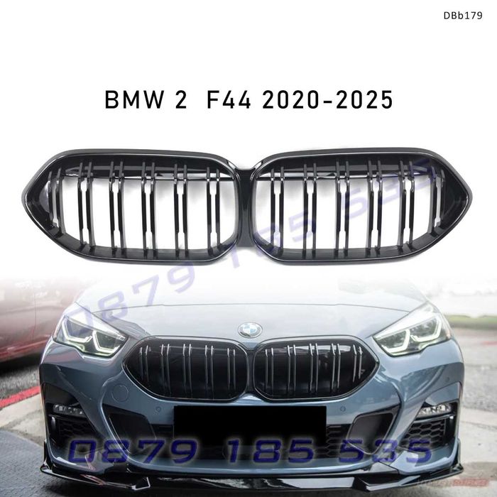Двойни бъбреци / предни тунинг решетки за BMW 2 F44 2020-2024, черни – DBb179 предна броня бмв ф44