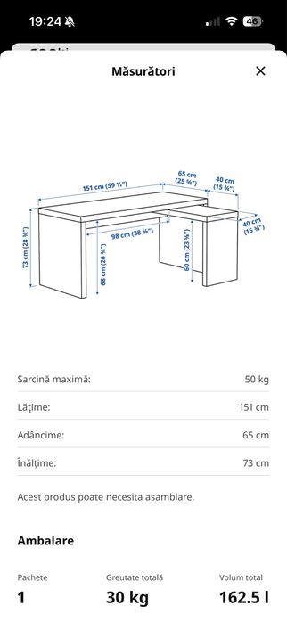 Set birou+scaun Ikea