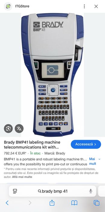 Vând Label printer Brady BMP41