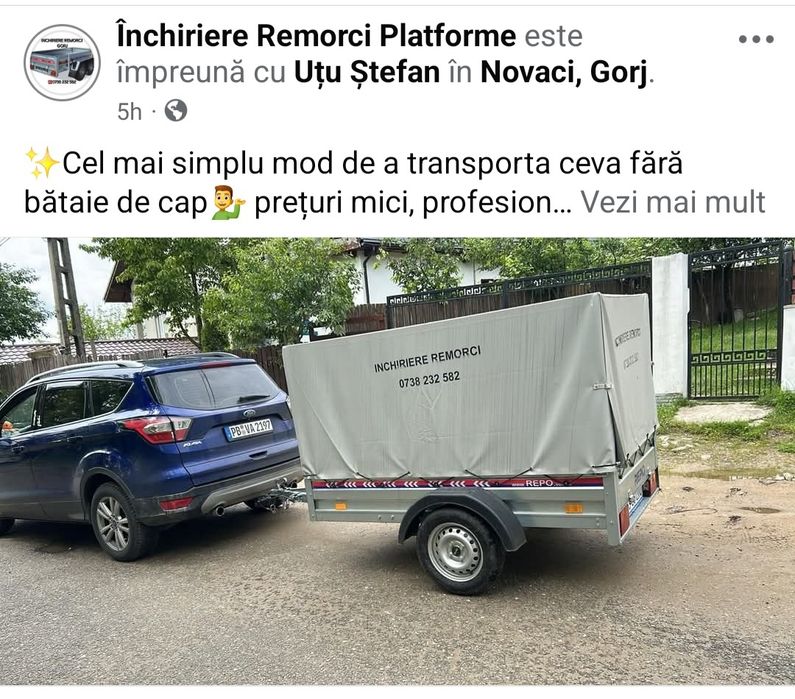 Remorca de inchiriat, platforma 750 kg, Spargator lemne 35 T