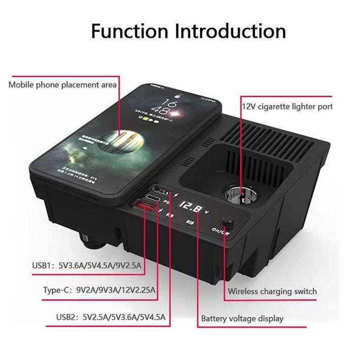 Încărcător Wireless și Priză 12V pentru VW Jetta MK6 – Fast Charging!