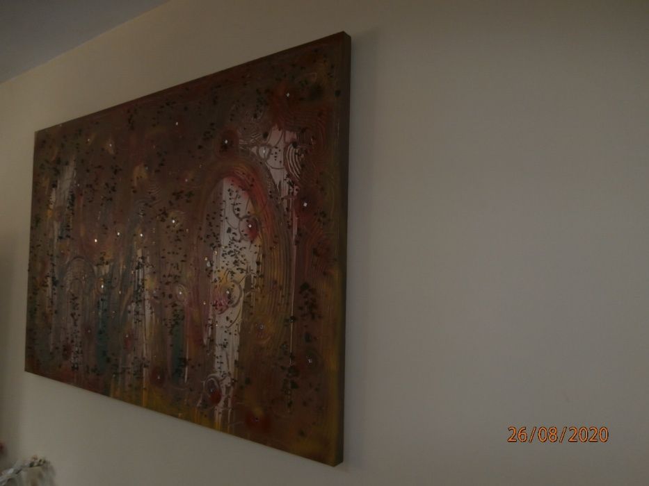 UNICAT-Tablou abstract 3 D  "EXPANSIONE "-compozitie,medii mixte
