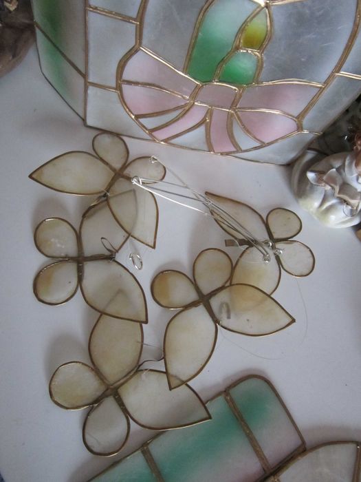 Craciun cadou rar Tiffany style Mother of Pearl sidef Germania 1980