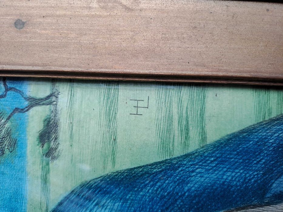 tablou desen creion tus pe carton gros 58/70 cm semnat