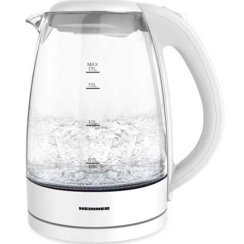 Fierbator electric Heinner HEK-2200GWH, 1850-2200W, 1.7L, filtru detasabil, baza incalzire cu lumina LED,protectie impotriva functionarii fara apa,etc