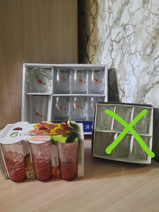 Кружки бокалы стопки конфетницы