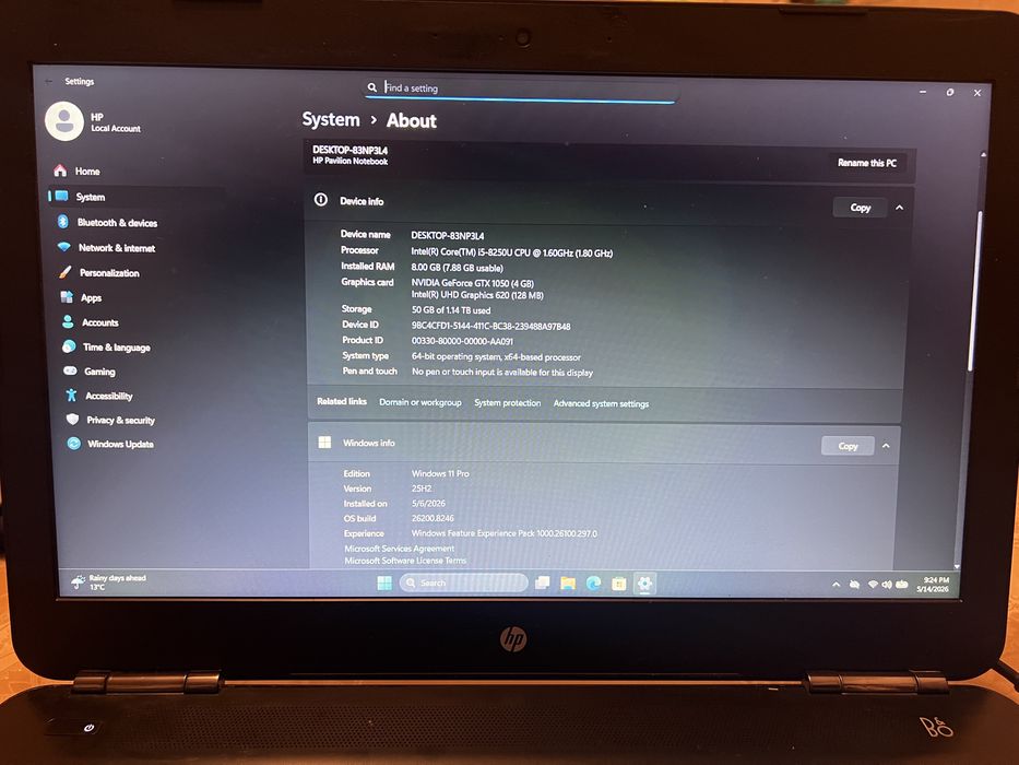 Laptop gaming HP Pavilion 15 i5 , Placa video Nvidia , SSD+HDD