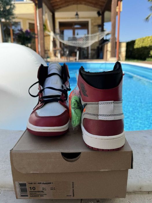 Jordan 1 High Off-White Chicago Мъжки Кецове 44  EUR + Кутия Нови