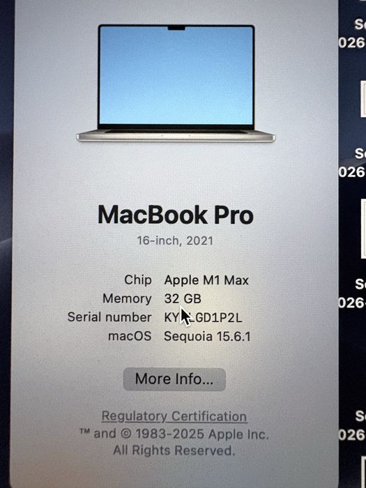 Macbook pro M1 Max 32 Gb 1TB