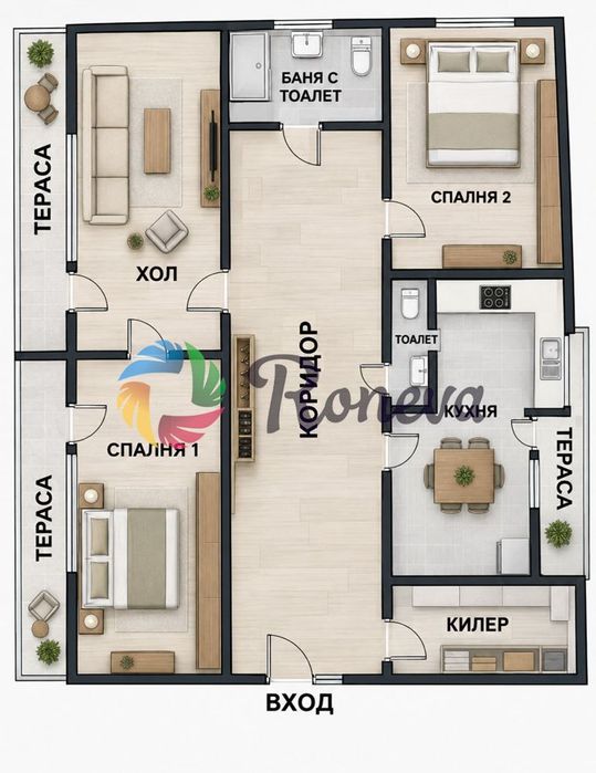 Продава се Тристаен апартамент в Варна, Младост 1 - 85 кв.м за 1646 €/кв.м - Снимка #11
