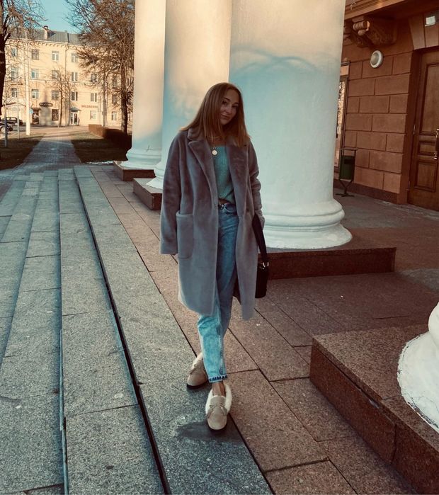 Дамско палто от еко косъм