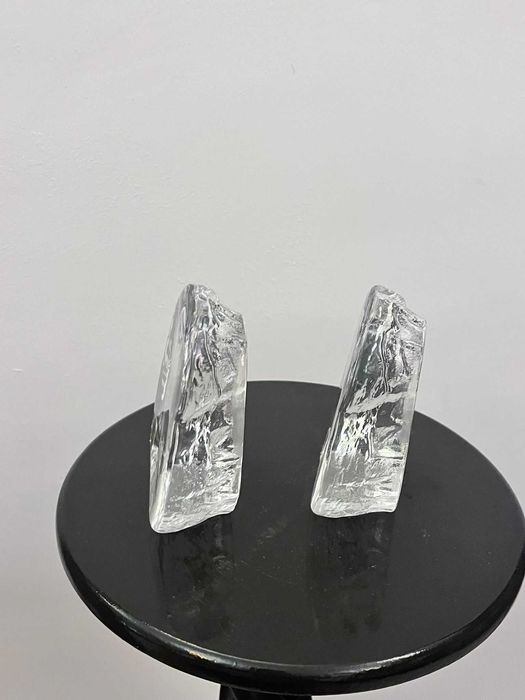 Set 2 fiburine bibelouri cristal Italia statuete bibelou prespapier marcate