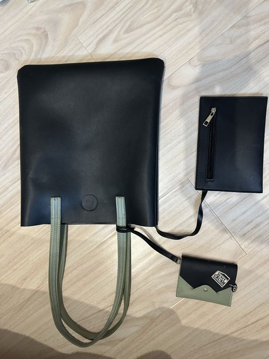 Черно-зеленый шоппер