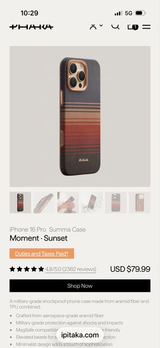 Pitaka Summa cu buton cameră Iphone 16 Pro