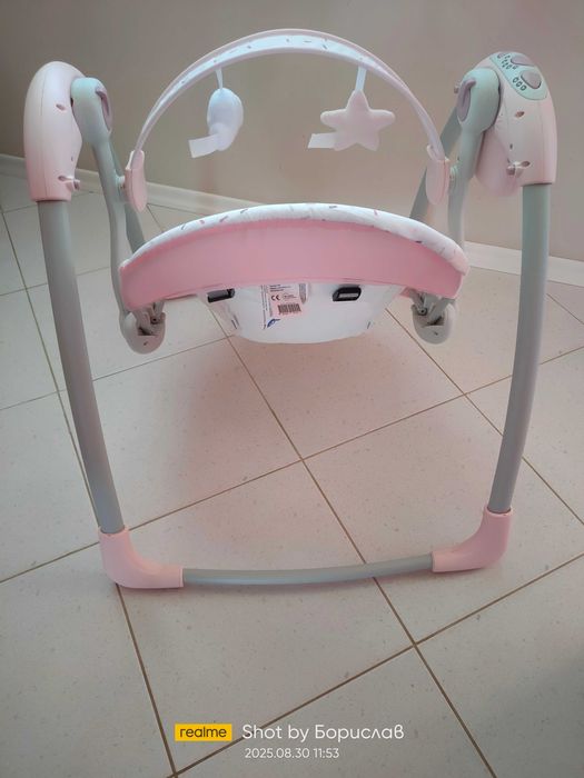 Бебешка електрическа люлка -розова