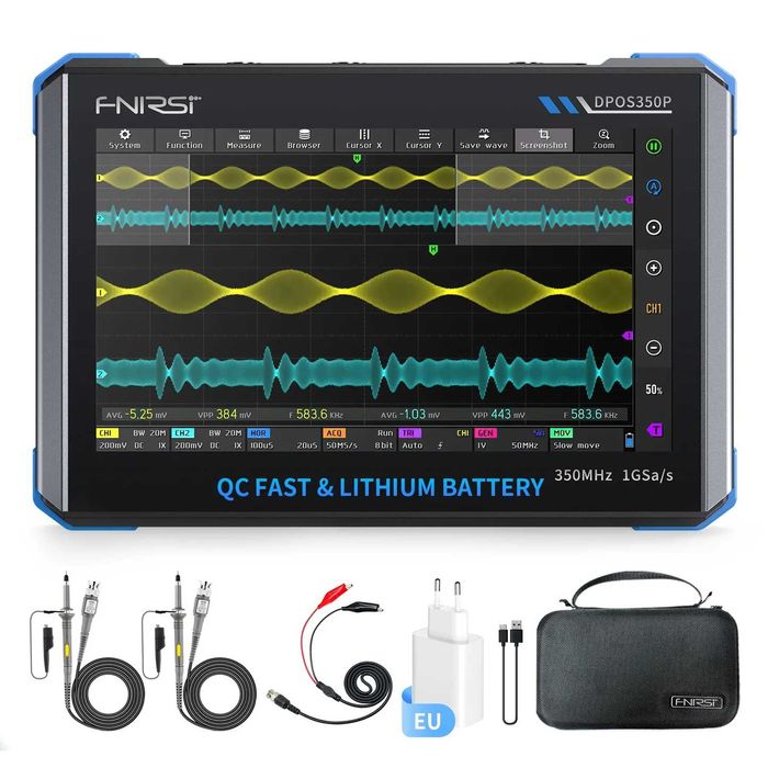 FNIRSI 350MHz 1GSPS Oсцилоскоп сигнал генератор, спектрален анализатор