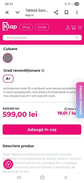 Tabletă Lenuovo doar probata