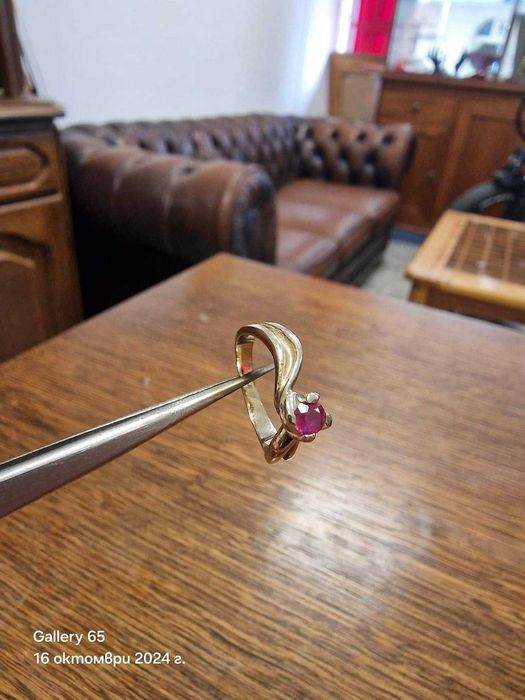 Златен Пръстен с Рубин  -Заложна къща Галерия 65