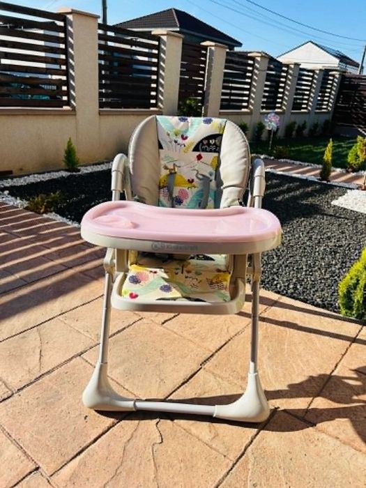 Scaun de masa copii Kinderkraft Yummy pliabil, pink