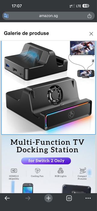 Dock Switch 2 si 1 adaptor tv 4 in 1 4k 60 Hz usb 3.0