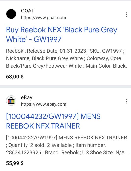 Кросовка reebok original