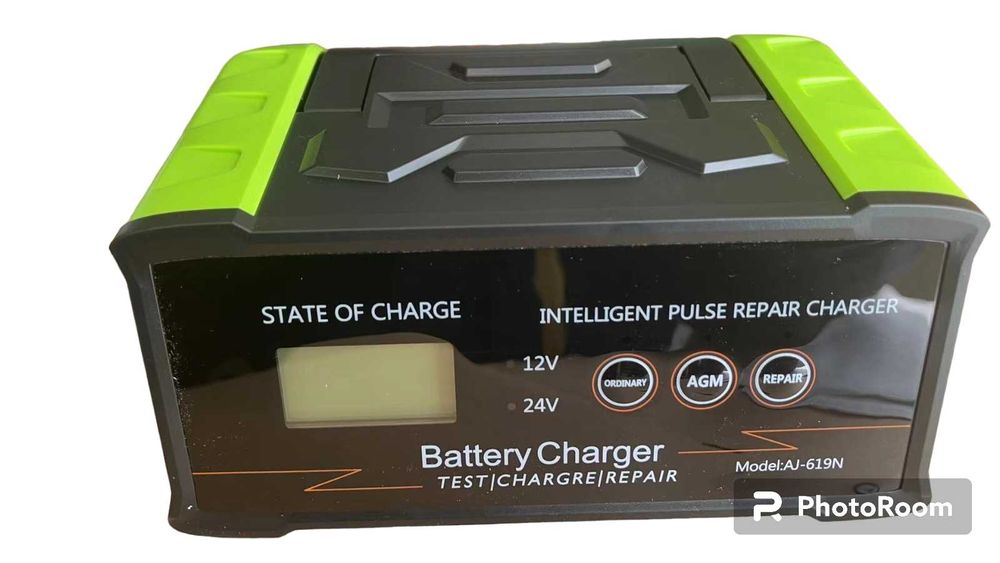 Смарт Зарядно за акумулатор 16A 12v - 24v с амперметър и процесор AGM