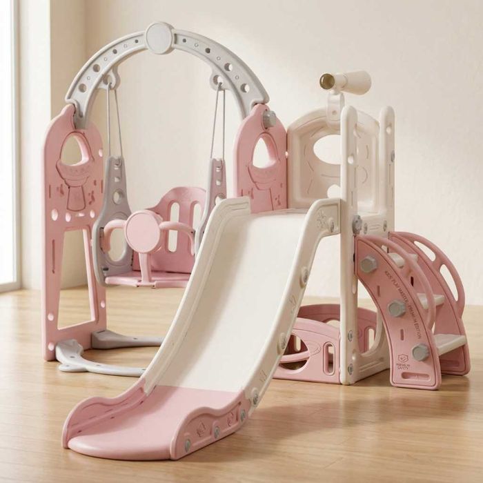 Детска пързалка с люлка 4 в 1 – за дома и двора, стабилна и безопасна конструкция