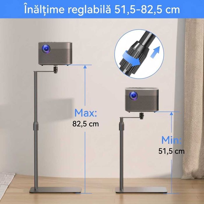 Stativ / Suport reglabil pentru Cameră Foto DSLR, Mini Proiector și Telefon (Filet 1/4")