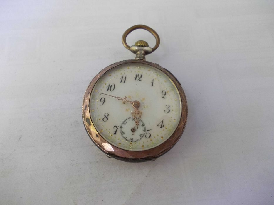 Ceas vechi de buzunar defect din argint 2