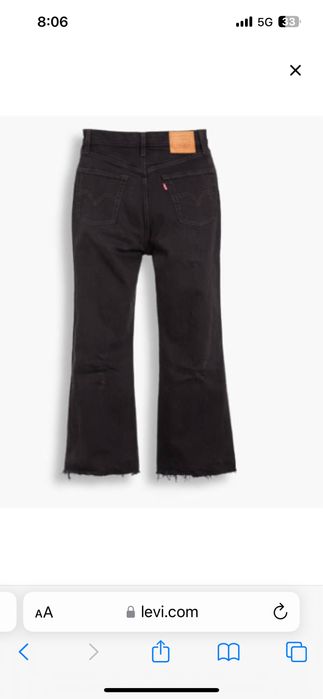 Дънки Levi’s 28 - висока талия, черни, RIBCAGE CROPPED FLARE