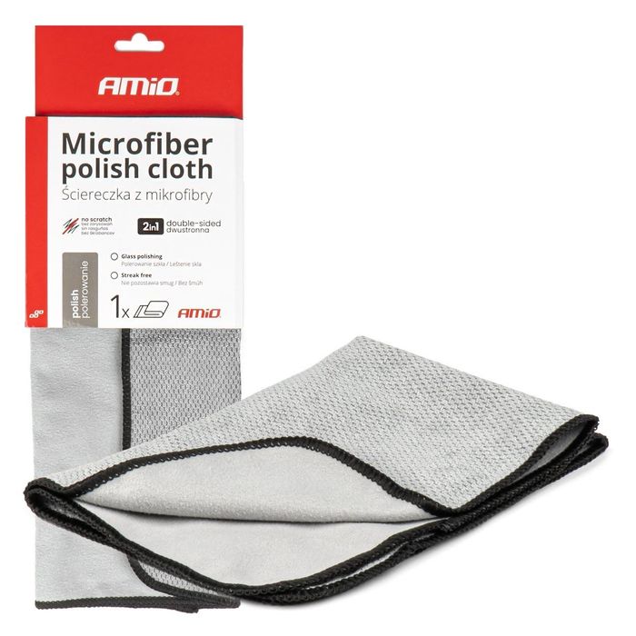 микрофибърна кърпа за полиране на кола 30x40 см 230гр amio-03975