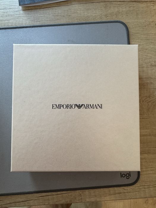 Мъжки колан Emporio Armani, черен, естествена кожа, никога носен, чисто нов