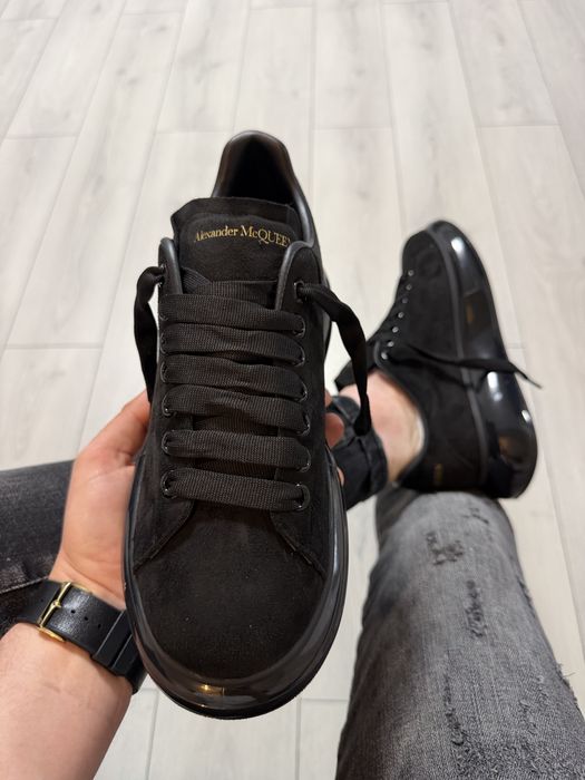 Adidasi Barbati Alex. Mcqueen Full Negru Catifea Silicon!