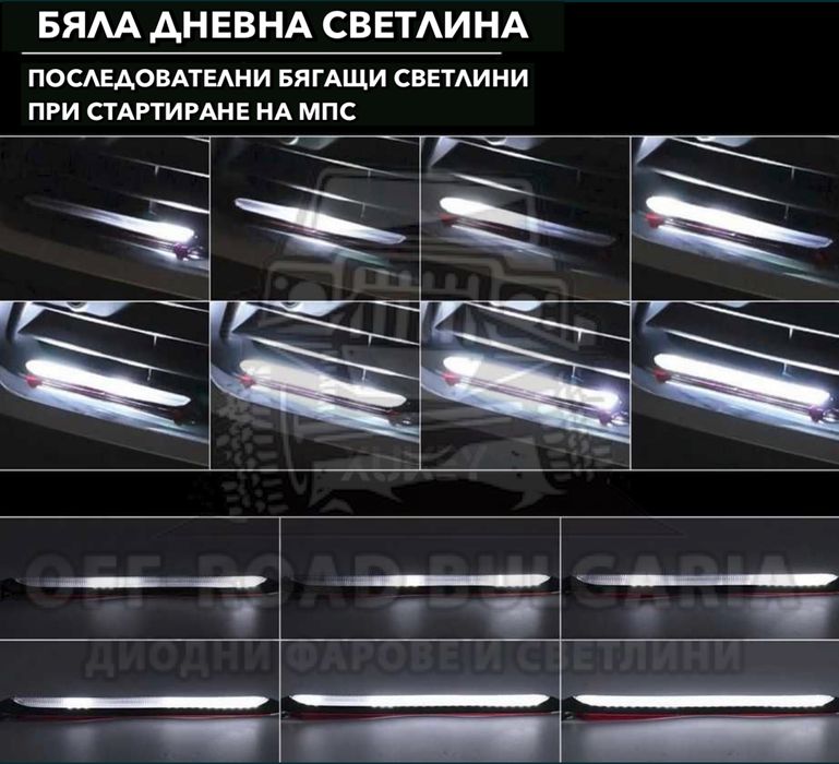 DRL Гъвкави Дневни светлини с динамичен мигач, бягащ мигач